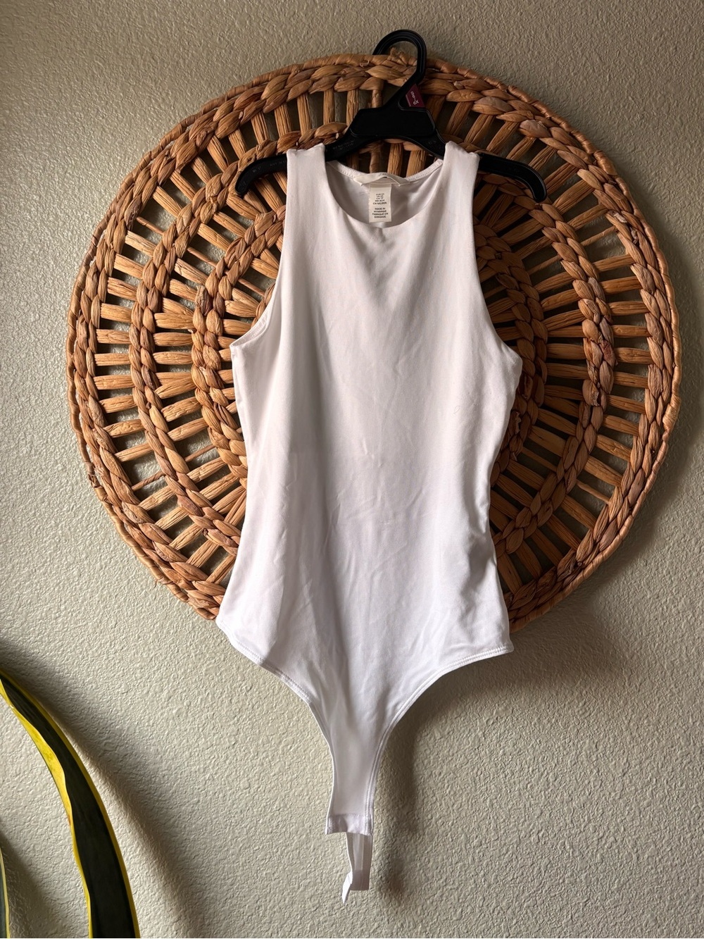 H&M White Ribbed Tank Bodysuit